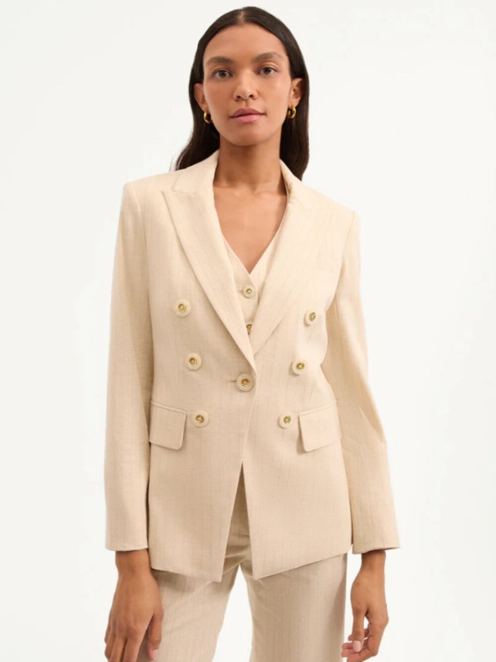 VERONICA BEARD Gaya Metallic Pinstripe Dickey Jacket *NWT* —Part of a 3-pc Set—